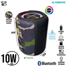 Caixa de Som Bluetooth K400X KIMASTER - Camuflada